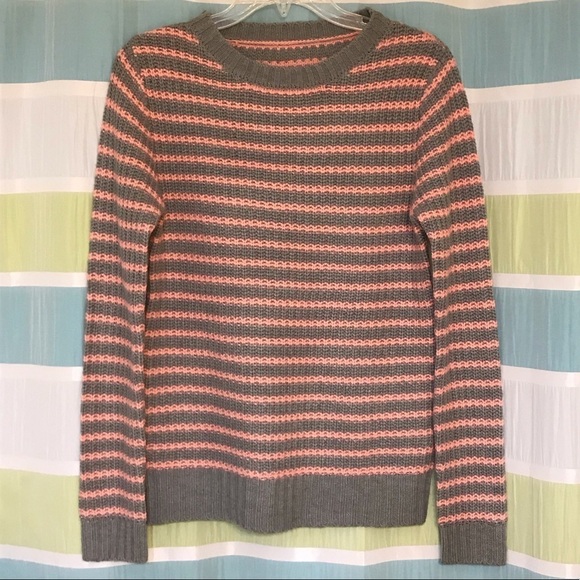 Mark B Sweater Striped Cozy Gray and Pink Sz Small - Picture 2 of 6